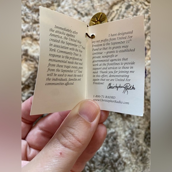 Christopher Radko Patriotic Ornament United For Freedom NEW Sept 11 USA Flag - Picture 6 of 6